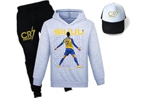 VELpen Cr7 nouveau ensemble à capuche full zip survêtement léger, veste Ronaldo pour enfants et pantalon de jogging trois pièces
