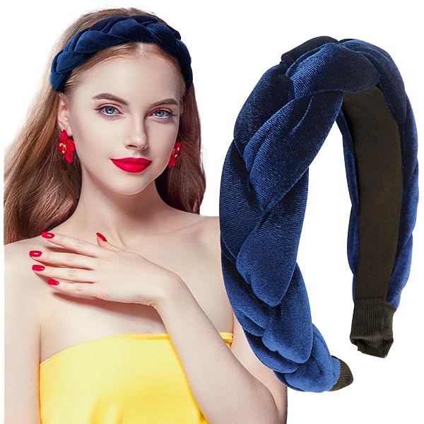 2 Stück Samt-Haarreifen Geflochten – Elastisches Criss-Cross Stirnband Für Damen, Trachten & Alltag