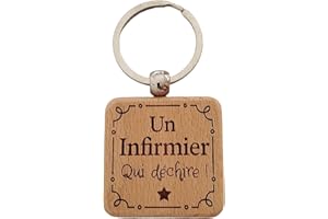 BOMOSKI Porte-Clés en Bois Gravé Personnalisé - Cadeau Unique pour Collègue de Travail, Ami, Famille - Porte Clef Idéal pour Cadeau de Noël, Anniversaire