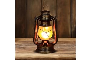 LED-lykta vintage stormlykta, uppladdningsbar LED camping lykta, 3 ljuslägen: blinkande låga och alltid på, för veranda, terr