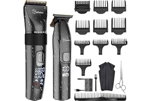 Hatteker Professionell hårklippare och T-Blade Trimmer Kit för Män Sladdlös skägg Barber Clipper Hårklippning Kit Haircut Grooming Kit IPX7 Vattentät