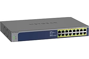 Netgear GS516PP 16 Port Gigabit Ethernet LAN PoE Switch (16x PoE+ 260W, Plug-and-Play Netzwerk Switch, Desktop oder 19 Zoll Rack-Montage, ProSAFE Lifetime-Garantie)