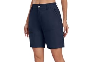 MoFiz Pantalones Cortos Cargo Mujer Hiking Shorts Ligeros Elasticos Trekking Pants de Trabajo Impermeable con Bolsillos