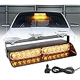 I LITTON Amber LED Windshield Strobe Light, 26 Flashing Patterns 12/24V Dash Windshield Deck Emergency Warning Traffic Visor Dash Strobe Light 8.4” Interior Windshield Strobe Light for Truck Vehicles