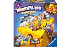 Ravensburger – Miam Miaou - La Course aux fromages - Premier Jeu de société Enfants - Jeu de Parcours Fun évolutif coopératif - 2 à 4 Joueurs dès 3 Ans - Mixte - 20818 - Version française
