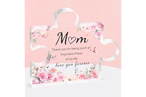 Brikabia Mum Gifts for Mothers Day, Mum Gifts from Daughter Son, Decorative Acrylic Block Puzzle 3.9x3.3 inch - Best Mummy Present for Birthday Mothers Day