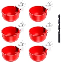 2 Mangiatoie Per Pulcini E Quaglie Con 6 Fori - Anti-spreco In ABS Rosso - Top Bird - 2