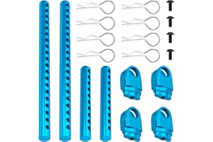SHARE GOO ShareGoo Metal RC Body Post Mounts Front Rear Body Holder Kit Compatible with Tamiya TT02 TT-02 1/10 RC Upgrade Parts (Blue)