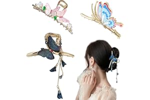 FAMIDIQGO Confezione da 3 forcine in Metallo a Farfalla per Donne - Clip a Griffe per Capelli Grandi per Donne con Capelli Spessi, Capelli Sottili, Griffe per Capelli