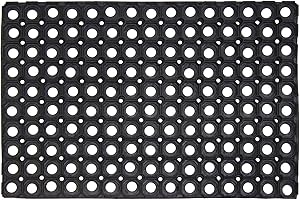 ED LINEN Rubber Door Mat Heavy Duty Non-Slip Entrance Floor Door Mat Indoor & Outdoor Mats for Front Door Dirt Scrapper Garden Matting Welcome Grid Design (PACK OF 1, 40 x 60 cm)
