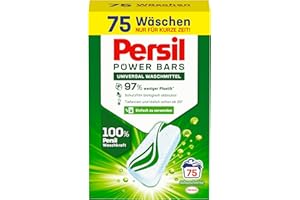 ‎PERSIL Persil Power Bars Universal Waschmittel (75 Waschladungen), vordosiertes Vollwaschmittel in nachhaltiger Verpackung, für hygienisch reine Wäsche bereits ab 20° C