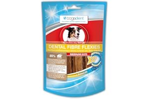 Bogadent Dental Fibre Flexies - Hunde Kauartikel gegen Zahnstein & Plaque - Kaustangen Hund für die tägliche Hunde Zahnpflege - Mit Pflanzenfasern für eine bessere Verdauung - 1er Pack - 70g