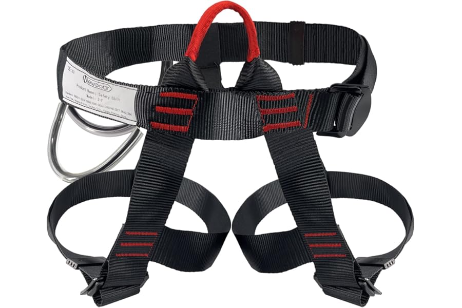 NewDoar UIAA & CE Certified Climbing Harness, Mountaineering Rock Climbing Harness, Half Body Harness, Waist Hip Protection Adjustable Safety Belt for Rappelling Fire Rescuing Tree Climbing Arborist