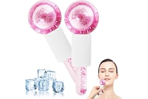 GeeRic 2 Un Rodillo Facial Ice Globes,Masaje de Hielo Bola,Bola de Belleza de Hielo Facial, Masajeadores Faciales Para Piel Fría,Educe la Hinchazón y Las Ojeras, Para Rutina Aprieta La Piel Blanco