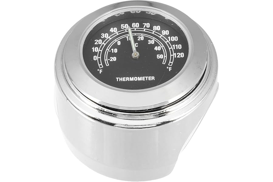 X AUTOHAUX Waterproof Black Motorcycle Odometer Gauge Temp Thermometer