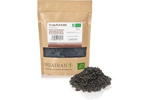 FRISAFRAN | Té Rojo Pu Erh Ecológico granel 100g | Adelgazante | Diurético | Digestivo | Detox | Quemagrasa | Te Drenante | te rojo adelgazante | té rojo pu erh | natural | infusion sin aditivos