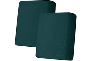 CHELZEN Stretch Sofa Seat Cushion Cover, Fitted Sofa Cushion Slipcovers, Couch Cushion Covers, Replacement for Individual Cushion Furniture Protector (1 Seater*2, Blackish Green)