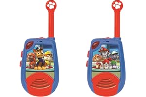 LEXIBOOK, Paw Patrol, Digital Walkie Talkies, 2 km Transmission Range, Light Morse function, Volume control, Belt clip, Blue/Red, TW25PA