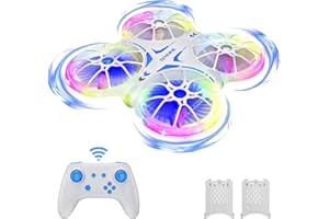 Ridge's Puddle Mini Drone Enfant Jouet - Drones Radiocommandés Jouet avion Télécommandé avec Lumières LED Cadeau pour Garçons et Filles