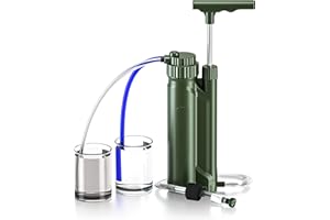 Metadrop 0,01μm Pompe filtrante pour eau à ultra-filtration, certification NSF/ANSI 372, système de purification de l'eau pour la randonnée, le camping et le voyage, réduit jusqu'à 99% le chlore.