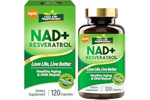 DASHR NAD+ 1000MG Resveratrol Ergänzung, Vegetarische Kapseln, 120 Weichkapseln, Steigert Energie und Verbessert den Stoffwechsel