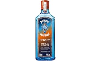 Bombay Sapphire Sunset Limited Edition Premium London Dry Gin, Vapour Infused With White Cardamon, Tumeric & Sun-Dried Mandarin, 43% ABV, 70cl / 700 ml