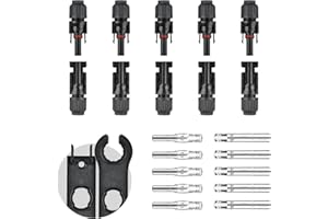 SARONIC 5 Pairs Solar Panel Connectors - Waterproof IP67 Male and Female Connectors for Photovoltaic Solar Systems
