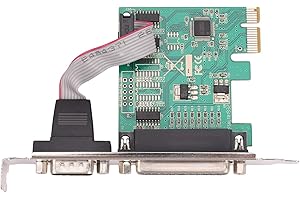 Jcevium RS232-232 Serial Port & DB25 Printer Parallel Port to PCI-E PCI Card Adapter Converter WCH382L Chip