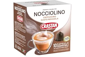 CRASTAN 1870 - Capsule compatibili Dolce Gusto - Nocciolino (Cappuccino al Gusto Nocciola) - 1 Box da 10 - Senza Glutine
