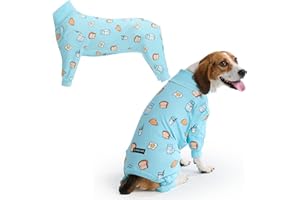 Spark Paws Pigiama per cani, tuta da recupero per cani, da uomo, ultra morbida e elasticizzata in 4 direzioni, per razze piccole, medie e grandi, blu colazione, XXL