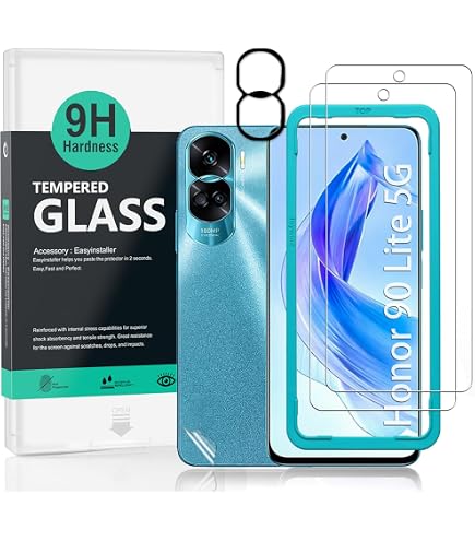 IQShield Vetro Temperato Per Honor 90 Lite (2 Pezzi) | Pellicola 3D 9H HD, Anti Graffio, Oleofobica, Copertura Totale