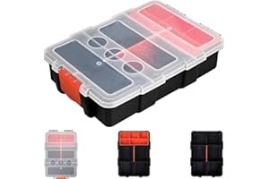 INHEMING Pudełko do przechowywania narzędzi ze zdejmowaną przegrodą z tworzywa sztucznego, pudełko do przechowywania sprzętu