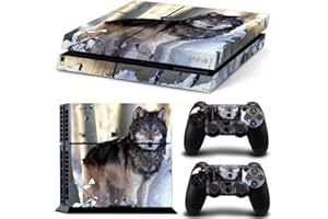 DOTBUY PS4 Skin Aufkleber Sticker Design Folie schützende Haut Schale für Sony Playstation 4 Konsole und 2 Dualshock Controller (Animal Wolf)