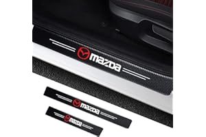 RIDGOEL 4 Stück Auto Einstiegsleisten Schutzfolie Kohlefaser Türschweller Aufkleber für Mazda 2 3 5 6 CX-3 CX-30 CX-5 CX-50 CX-60 CX-7 CX-8 CX-9 Auto Tür Schritt Platte Abdeckung Lackschutzfolie A