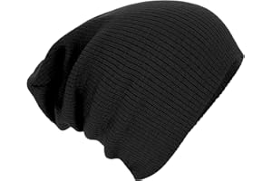 Beechfield Slouch Beanie Hat - Classic Knit Slouchy Winter Cap in One Size Fits Most