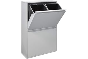 Arregui Basic CR602-B Papperskorgar för återvinning, 4 hinkar, stålskåp för differentierad, 4 x 17 L (68 L)