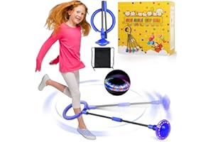 chimoo - Palla rimbalzante e lampeggiante, pieghevole, con ruota luminosa e cerchio per la caviglia, viola, lampeggiante, per bambini dai 6 ai 10 anni