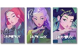 Générique A Set Of 3 Bande Dessinée Kpop Demon Girl Affiche Décoration Peinture Toile Mur Art Salon Affiche Chambre Peinture Anniversaire Vacances Cadeau 08x12inch(20x30cm)-3pcs