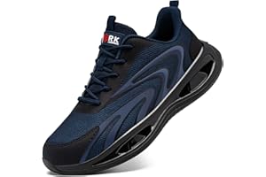 LARNMERN Scarpe Antinfortunistiche Uomo Anti-Schiacciamento Ammortizzazione Comodo Traspiranti Leggere Scarpe da Lavoro con Punta in Acciaio