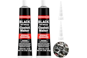 TRUKAFIE Silicone Alte Temperature Nero, 170 gr Silicone Nero Sigillante, Pasta Nera Guarnizioni Motore Resistente All'olio e Facile da Rimuovere può Resistere a Una Temperatura da -50℃ a +300 ℃