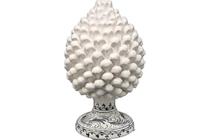 sicilia bedda - Pigna Siciliana con Piede Decorato - Modello Maioliche - Ceramica di Caltagirone (Altezza 32 x 18, Bianco)