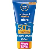 NIVEA SUN Protege &amp; Hydrates Ultra FP50+, Sun Cream with 48h of Hydration (1 x 150ml), Ultra Water Resistant Sunscreen Moistu