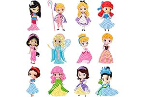 MLLTECH Pittura Diamante Adesivo 5D per Bambini | Adesivi per Cartoni Animati Diamond Painting Adesivo Animali Elfi Diamond Painting Kit Completo, Diamond Painting Kit per Bambini 5D Artigianato per Bambini