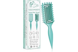 SALONKEY Spazzola per Capelli Ricci Districante e Antistatica, Impugnatura Ergonomica, Definisce i Ricci Senza Dolore, Adatta per Donna Uomo Bambini, Ideale per Capelli Mossi Crespi Secchi e Bagnati