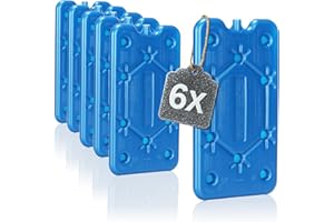 com-four® 6X Pain de Glace - Bloc congélation - Bloc pour glacière - Pain de Glace Plat - Bloc Glace pour glaciere (06 pièces - Moyen)