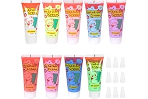 SAVOSWEET 9 Farben Simulations Schlagsahne Kleberset, Cremefarbene Tonklebstoffe, Creme Kleber, Handyhülle Basteln Handgemachte, Creme Kleber für Handyhülle Basteln Handgemachte Handwerk Schmuck Dekorationen