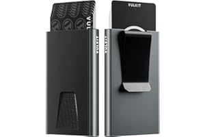VULKIT Smukłe minimalistyczne aluminiowe etui na karty VC500 VC500C, szary, With Money Clip, Minimalistyczny