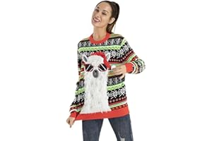 OFF THE RACK Sweter Kobiety Unisex damski sweter LED Light Up Ugly Christmas sweter zabawny świąteczny sweter