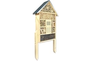 GARTENETAGE Insektenhotel XXL für Bienen und Marienkäfer – 79 x 38 x 11,5 cm – Wetterfestes Insektenhaus mit 7 Fächern – Schutz und Nisthilfe für Wildbienen, Schmetterlinge und Florfliegen