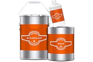 BEKATEQ 2K Fliesenfarbe für Boden- und Wandfliesen, 5kg Schwarz seidenglänzend, außen & innen - geruchsarm, entlüftet, wasserfest, schnelltrocknend, hochdeckend - Für Küche, Bad, Garage BK-721F
